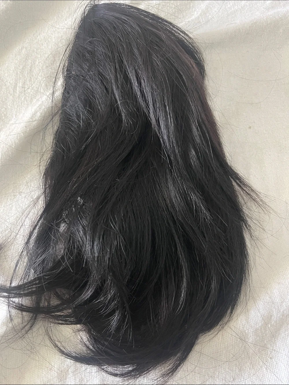 100% Real human hair Short Layered half wig Stylish Natural black